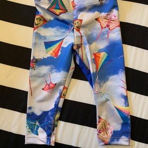 Pixie Lane kite and clouds cropped leggings